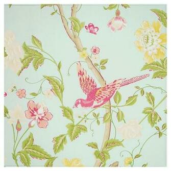 Laura Ashley Summer Palace Duck Egg Wallcovering 10m Masters Home