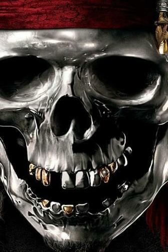 Green Skull iPhone Wallpaper Pirate