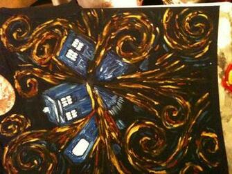 Van Gogh Tardis Wallpaper Hand Painted Exploding