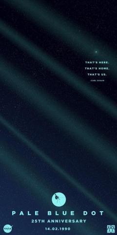 Space Things Blue Dot Pale Poster