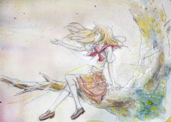 Natsume Reiko Drawing With Pencils Watercolor And Ink R