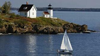 Curtis Island Lighthouse Near Camden Maine HD Wallpaper Creative