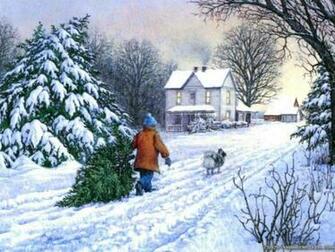 Wallpaper Kid And Tree Winter Christmas