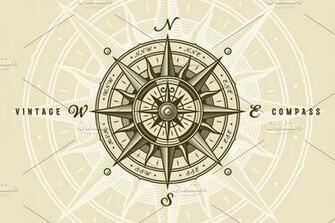 Vintage Nautical Compass Rose Adventure Ages Ancient Antique Art