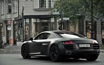 Audi R8 Matte Black HD Wallpaper Man Things