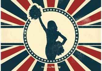 Vintage Cheerleader Background Vector Art
