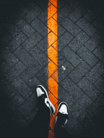 4k Nike Shoes Orange Line Wallpaper