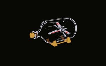 X Wing Star Wars Minimalism Ship In A Bottle Android