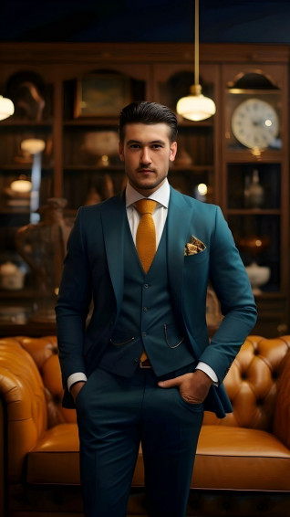 Wallpaper Man Suit Room Sofa Strict 4k By Mustafome