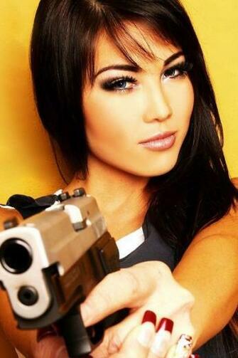 Girl With A Gun iPhone HD Wallpaper
