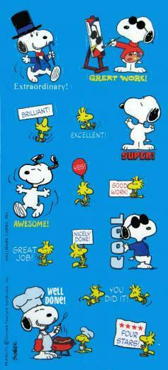 Snoopy Rewards Stickers Snoopn4pnuts