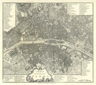 Antique Map Of Paris Wall Mural Wallpaper