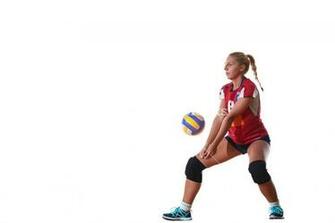 Volleyball Woman Isolated On White Background Royalty Stock