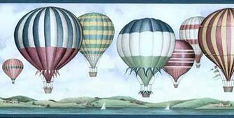 Blue Hot Air Balloon Wallpaper Border