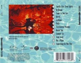 Nirvana Nevermind Album Back Cover For