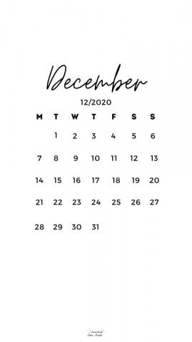December Wallpaper In Calendar Cute