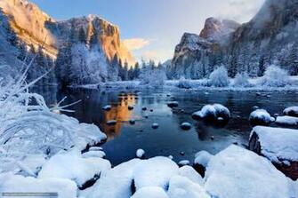 Wallpaper Winter Season Yosemite National Park California