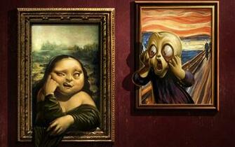 Mona Lisa And The Scream Wallpaper