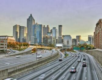 City Of Atlanta Skyline Sunset
