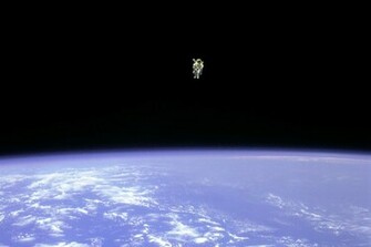 At About Meters From The Cargo Bay Of Space Shuttle Challenger