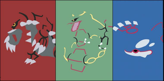 Rayquaza Groudon Kyogre By Dragonitearmy