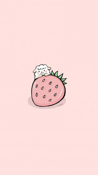 Pastel Cute Strawberry Wallpaper S