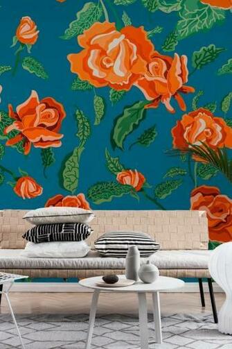 Rosalie Wall Mural Wallpaper Flowers Flower Murals In
