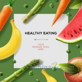 Fruit And Vegetable Decorative Text Background Design