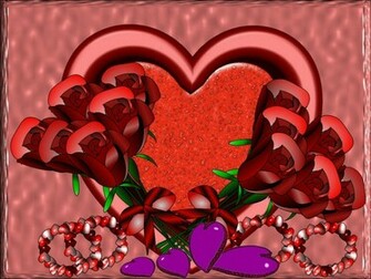 Flowers And Hearts Wallpaper