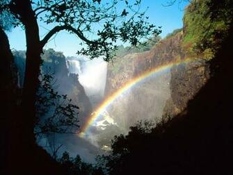 Nature Victoria Falls Rainbow Zimbabwe Desktop