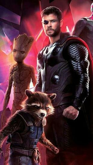Avengers Infinity Wars Teen Groot Rocket Thor