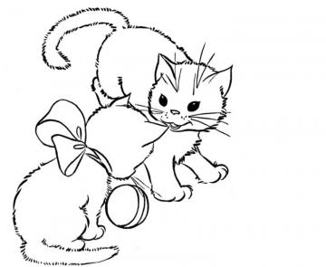 Drawing Wallpaper Cute Beautiful Cat Kitten Coloring