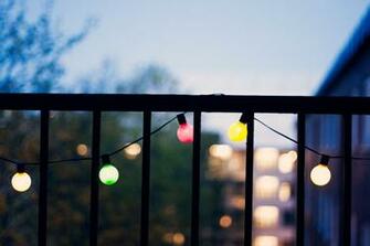 Balcony Garland Light Stock Photo Image Wallpaper HD Picture
