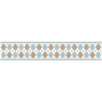 Discontinued Argyle Blue Wallpaper Border