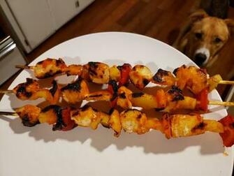 Spicy Kebabs Sriracha Habanero Bonus Good Boy In The Background