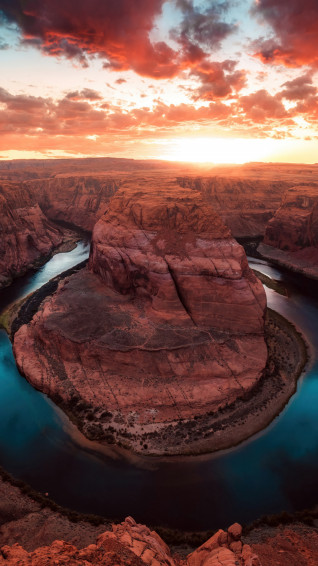 Usa Arizona Horseshoe Bend Scenery Colorado River Rock Formation