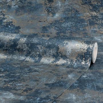 Geneva Metallic Wallpaper In Blue Gold I Love