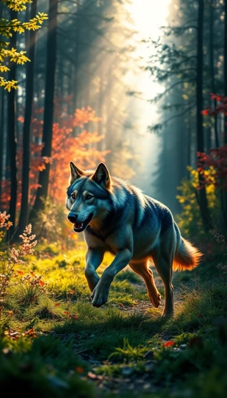 Running Wolf Wallpaper