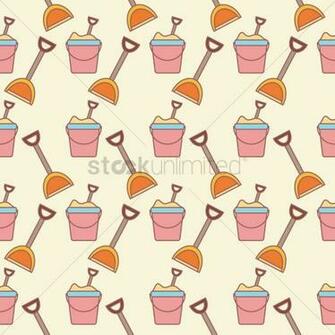 Seamless Bucket And Spade Background Vector Image