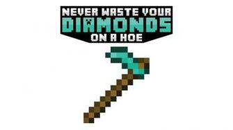 Diamond White Minecraft Hoe Humor Sadic Wallpaper Background
