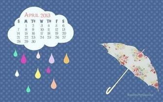 Cute April Desktop Calendar Wallpaper Background Showers