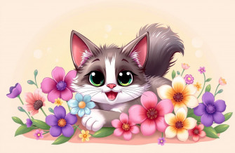 Cute Cartoon Cat Wallpaper