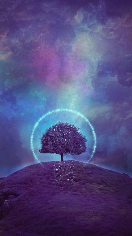 Purples Tree Of Life Paysage Fantastique Beaux Fonds D Cran