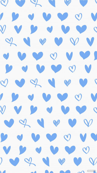 iPhone Blue Heart Background Wallpaper