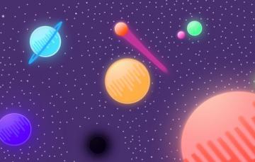 Wallpaper Space Stars Planet Ufo Minimalism Comet