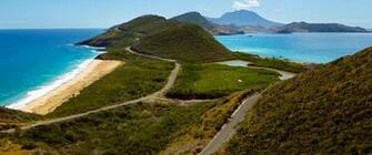 Of Saint Kitts With The Volcanis Nevis Island In Background