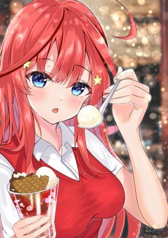 Wallpaper Redhead Nakano Itsuki Go Toubun No Hanayome Cute Ice