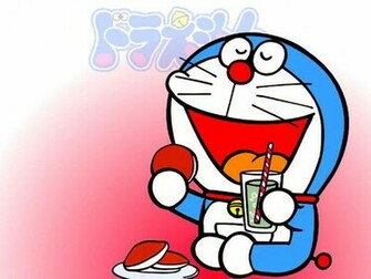 Doraemon Wallpaper Eating Dorayaki Kawaii