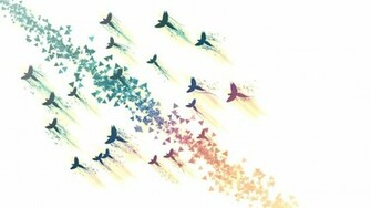Bird And Triangle Silhouettes Wallpaper