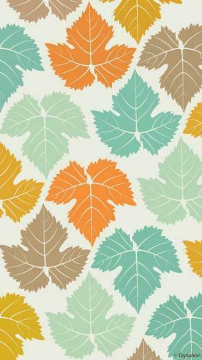 Colored Maple Leaves Pattern Wallpaper iPhone